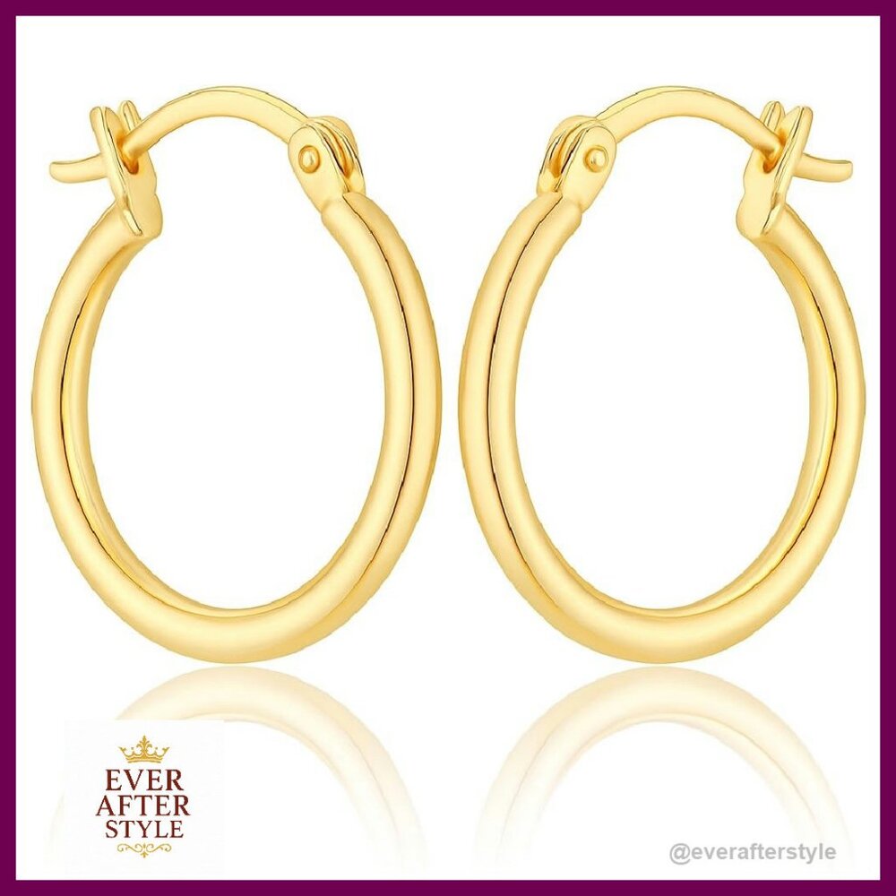 14k Gold Huggie Hoop Earrings Minimalist Elegant Classic Gift For Her